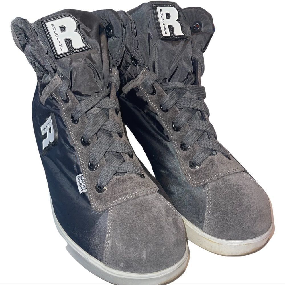 Ruco Line Grey Wedge Sneakers / Boots - Nylon & Suede